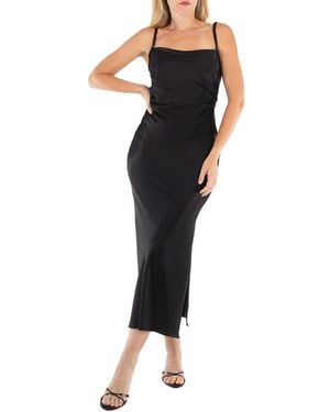 Nanushka Fiore Midi Satin Dress - Black