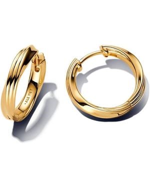 PANDORA Twisted Hoop Earrings - Metallic