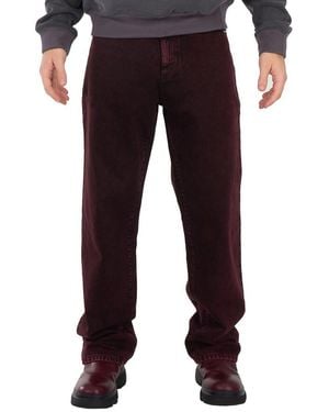 VTMNTS Bordeaux Acid Wash Jeans, Waist - Black