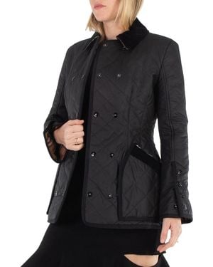 Burberry Diamond Quilted Cotton Riding Jacket, Brand Size 6 (Us - Black
