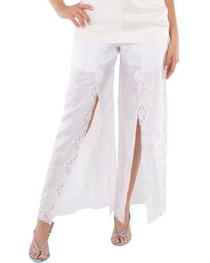 Burberry Floral Embroidered Lace Pants, Brand Size 10 (Us - Pink
