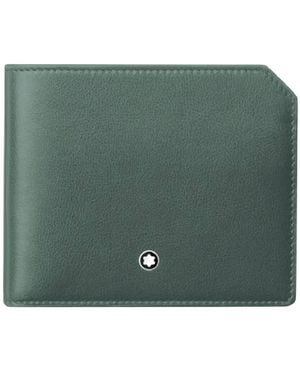 Montblanc Pewter Leather Soft Wallet 6Cc - Green