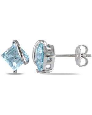 Amour Topaz Stud Earrings - Blue