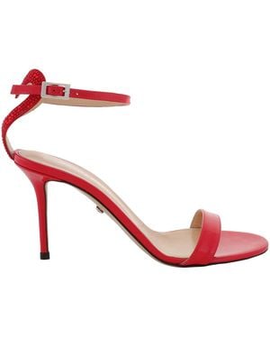 Mach & Mach Special Heart Leather Sandals - Red