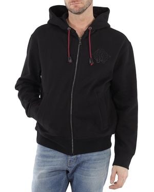Roberto Cavalli Cotton Lucky Symbols Zip Hoodie - Black