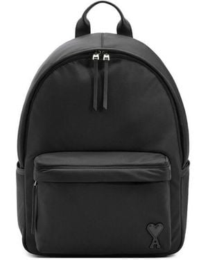 Ami Paris Nylon Backpack - Black