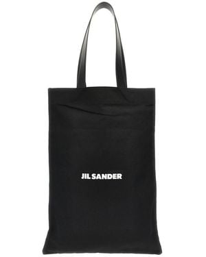 Jil Sander Flat Shopper Large Shopping Bag - Black