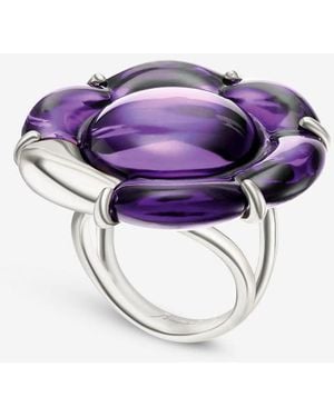 Baccarat Sterling, Crystal Flower Statement Ring 2803657 - Purple