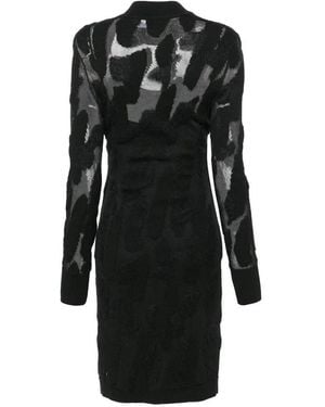 Ferragamo Ferragamo 3D-Knit Semi-Sheer Midi Dress - Black