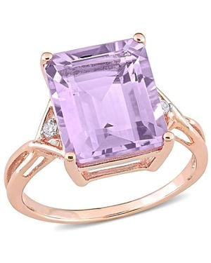 Amour 5 7/8 Ct Tgw Rose De France And Topaz Cocktail Ring - Purple