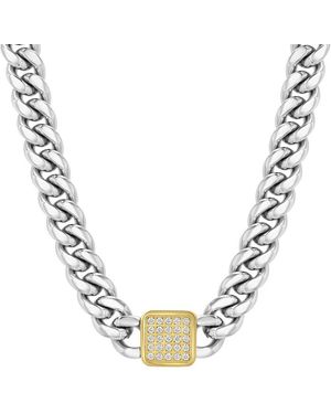 Robert Alton 1/2Ctw Diamond Stainless Steel Finish 20" Curb Necklace - Metallic