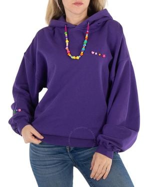 Mira Mikati Ladies Beaded Cord Hoodie - Purple