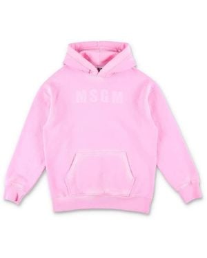 MSGM Classic Hood Cotton Sweatshirt - Pink