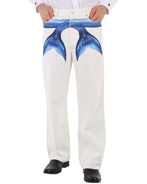 Burberry Mermaid Tail Printed Cotton-Denim Jeans - Blue
