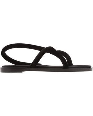 Ferragamo Ferragamo Floriane Knotted Strap Flat Sandals, Size 7 C - Black