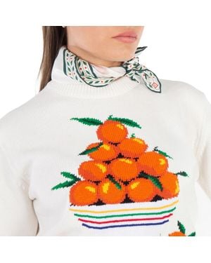 CASABLANCA Ladies Silk Scarf - White