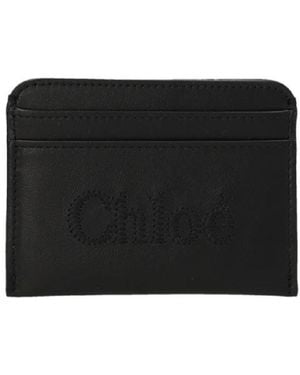 Chloé Embroidered Logo Sense Card Holder - Black