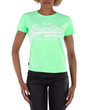 Superdry Vl Graphic Fitted Tee, Brand Size 10 (Us - Green