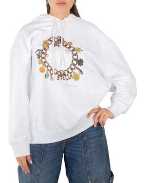 Stella McCartney Cotton Bracelet-Print Hooded Sweatshirt - White