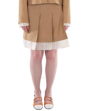 Marni Panelled Pleated Mini Skirt - Natural