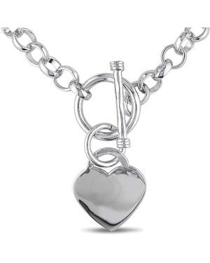 Amour Heart Charm Necklace - Metallic