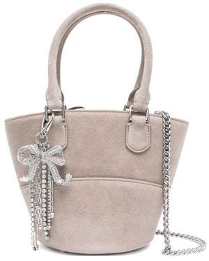 Self-Portrait Self-Portrait Suede Tote Bag - Gray