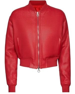 Ferragamo Leather-Long Jachet - Red