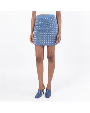 KENZO Elastic Waistband Mini Skirt - Blue