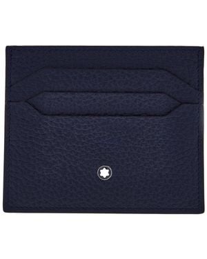 Montblanc Midnight Grain Leather 6Cc Card Holder - Blue
