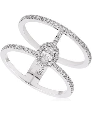 Messika Glamazone Two-Row Pave Ring - Metallic