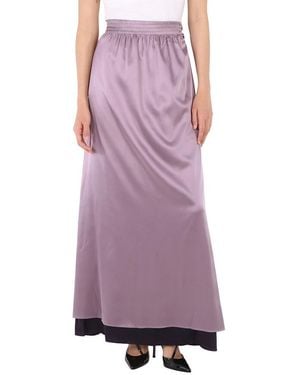 Emporio Armani Empire Waist Silk Maxi Skirt - Purple