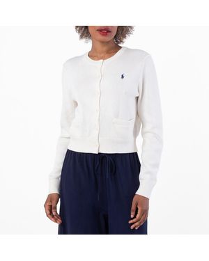 Polo Ralph Lauren Long Sleeve Cotton Cardigan - White