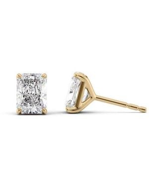 Tresorra 14K 2 Ctw Radiant Cut Lab-Grown Diamond Igi Certified Stud Earrings - Metallic