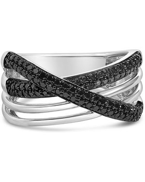 Haus of Brilliance Sterling 1/2 Cttw And Diamond Crossover Bypass Ring - Grey