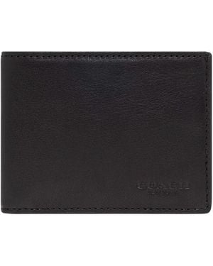 COACH Slim Bifold Leather Wallet - Black