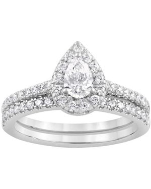 Brilliant Diamond 1 Ctw Lab Grown Diamond Pear Bridal Set - Metallic