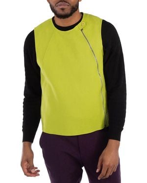 Emporio Armani Asymmetric-Zip Neon Vest, Brand Size 52 Us - Yellow