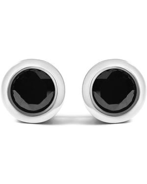 Haus of Brilliance 925 Sterling 9 1/2 Cttw Round Brilliant-Cut Diamond Stud Earrings With Screw Backs - Black