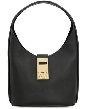 Ferragamo Hobo Bag With Buckle (M) - Black