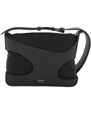Ferragamo Cut Out Leather Shoulder Bag - Black