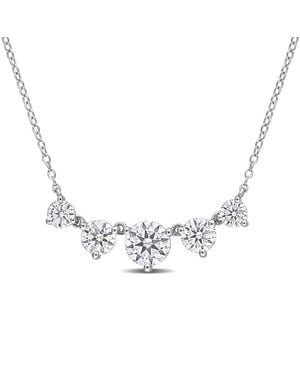 Amour 2 1/2 Ct Dew Created Moissanite Heart Necklace - Metallic