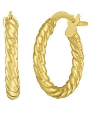 Tresorra 14K Twisted Small Hoop Earrings - Metallic
