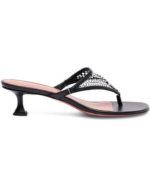 AMINA MUADDI Cameron Crystal Thong Sandals - Brown