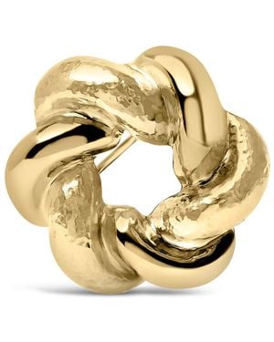 Haus of Brilliance 18K Sculpted Knot Brooch - Metallic