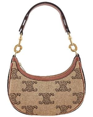 Celine Leopard Triomphe Medium Ava Strap Bag - Brown