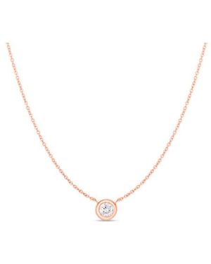 Roberto Coin Diamonds By The Inch 18k Re Gold Solitaire Necklace - Metallic
