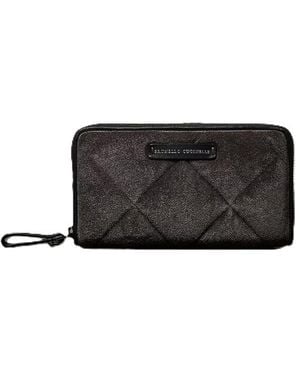 Brunello Cucinelli Dark Leather Wallet - Black