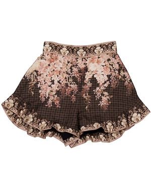 Zimmermann Illuminate Flutter Shorts, Brand Size 0 Us - Brown