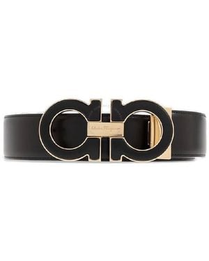 Ferragamo Reversible Gancini Buckle Belt - Black