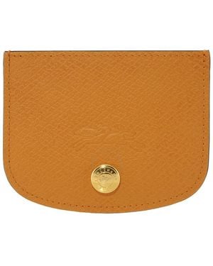 Longchamp Logo-Embossed Leather Cardholder - Orange
